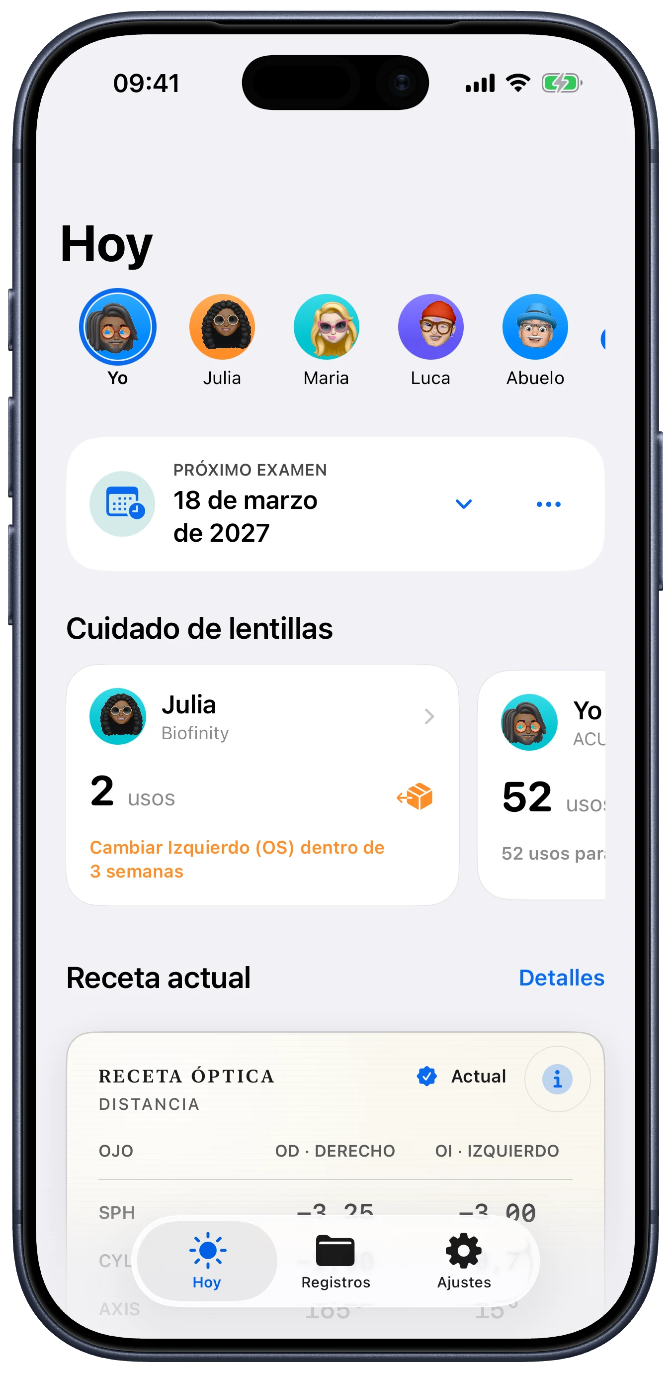 Registra el uso de hoy. Mira lo que queda.